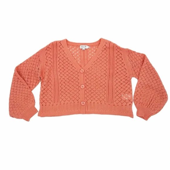 Molly Bracken Coral Knit Button Up Cardigan Sweater XS - Picture 2 of 10